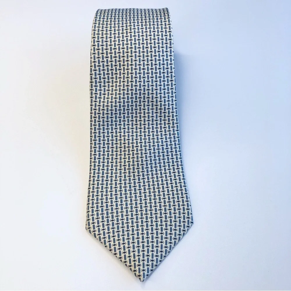 Lanvin blue silk tie